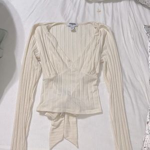 Cream long sleeve top